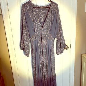 BLUE FREE PEOPLE BOHO DRESS